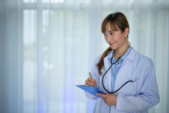 A smiling female doctor
